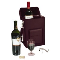 Royce Leather Personalized Connoisseur 2 Bottle Wine Protector and Carrier RYL1498